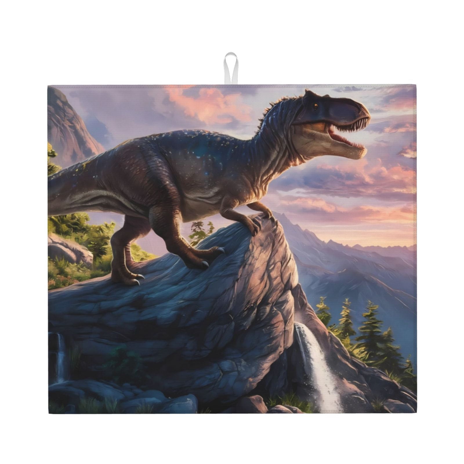 Dish Drying Mats for Kitchen Counter - Sunset Cliff Dinosaur 16x18In ...