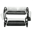 thumbnail image 1 of Dish Drying Rack,2-Tier Compact Kitchen Dish Rack Drainboard Set, Large Rust-Proof Dish Drainer with Utensil Holder, Cutting Board Holder for Kitchen Counter Tableware Organizer (Black), 1 of 9