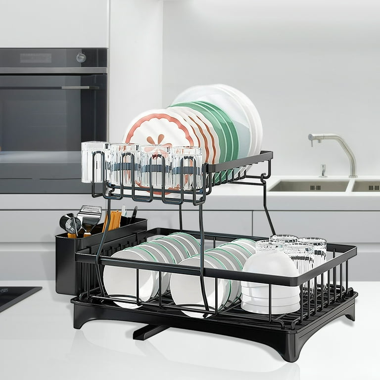 https://i5.walmartimages.com/seo/Dish-Drying-Rack-2-Tier-Stainless-Steel-Large-Rack-Drain-Board-Kitchen-Counter-Drainage-Drainers-Wine-Glass-Holder-Utensil-Holder-Extra-Dryer-Mat-bla_13364d5b-534c-43d9-9650-6b8529f6a389.ab965b3a70960bc796f628ad5177b69d.jpeg?odnHeight=768&odnWidth=768&odnBg=FFFFFF