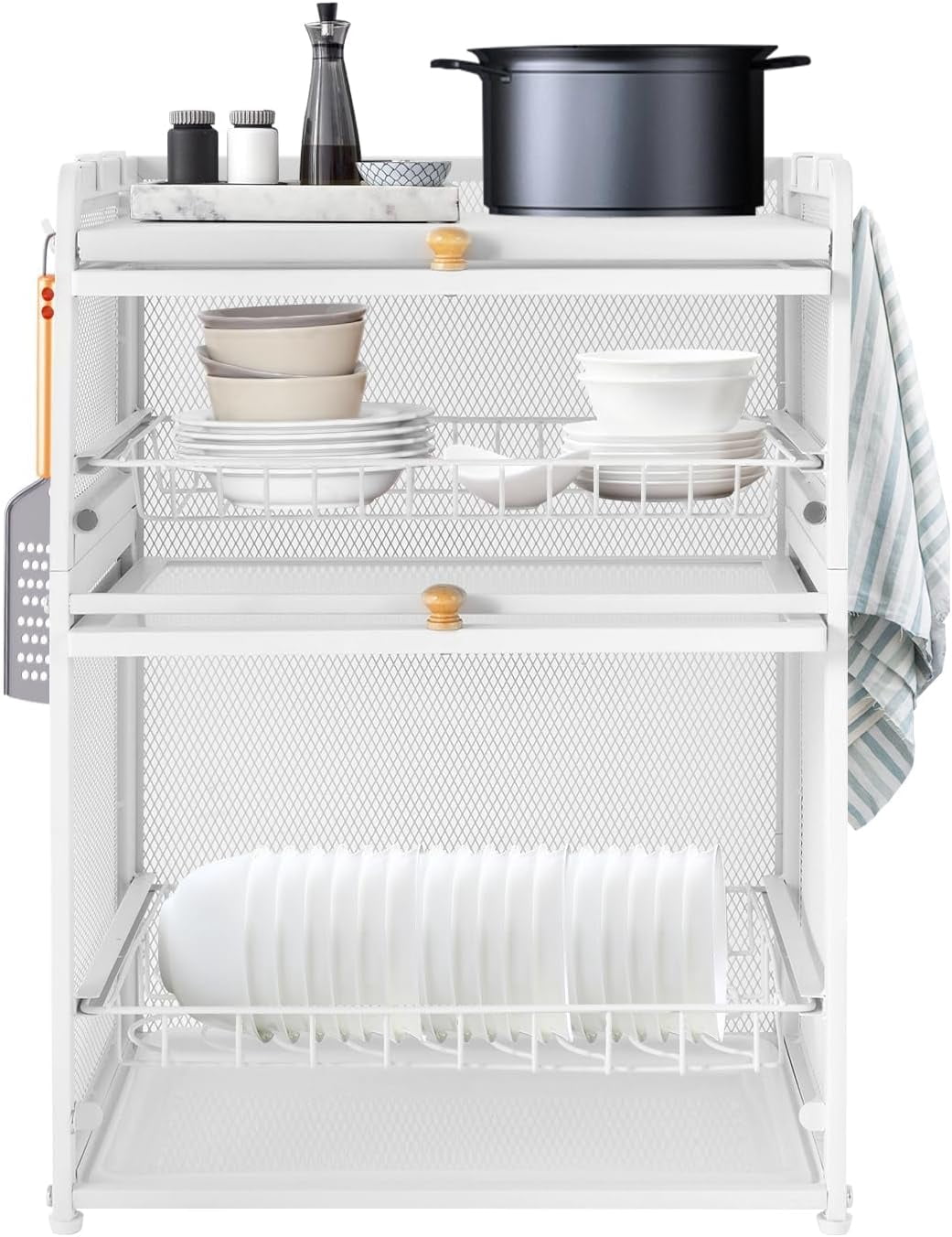 Dish Rack Box Dish Drying Rack, 3 Tier Dish Rack Modern Houseware Dish Organizer ...