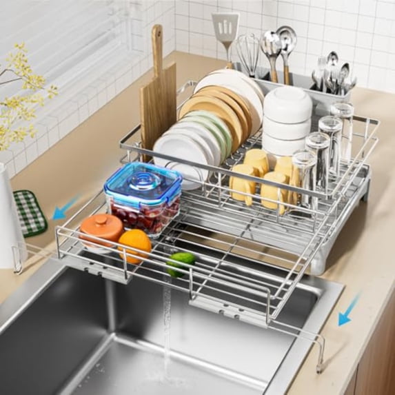 Dish Drying Rack 304 Stainless Steel Expandable Dish Drainer for ...