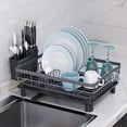thumbnail image 1 of Dish Drying Rack,Dish Racks for Kitchen Counter,Dish Drainer with Removable Utensil Holder,Efficient and Space-saving Kitchen Storage Solution (Black Grey), 1 of 7