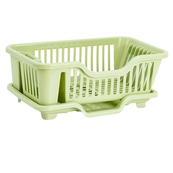 Dish Drying Rack Dish Strainers Cutlery Holder Utensils Holder Dish Rack and Drainaboard Set for Kitchen Countertop Dining Room Restaurant Blue