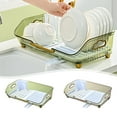 thumbnail image 1 of Dish Drying Rack with Drainboard | Expandable Polypropylene Dish Drainer | Fast Drainage Sink Spout | Removable Utensil Holder | Gray/Green | 1 Pc | 43.7x27.5x13cm, 1 of 9