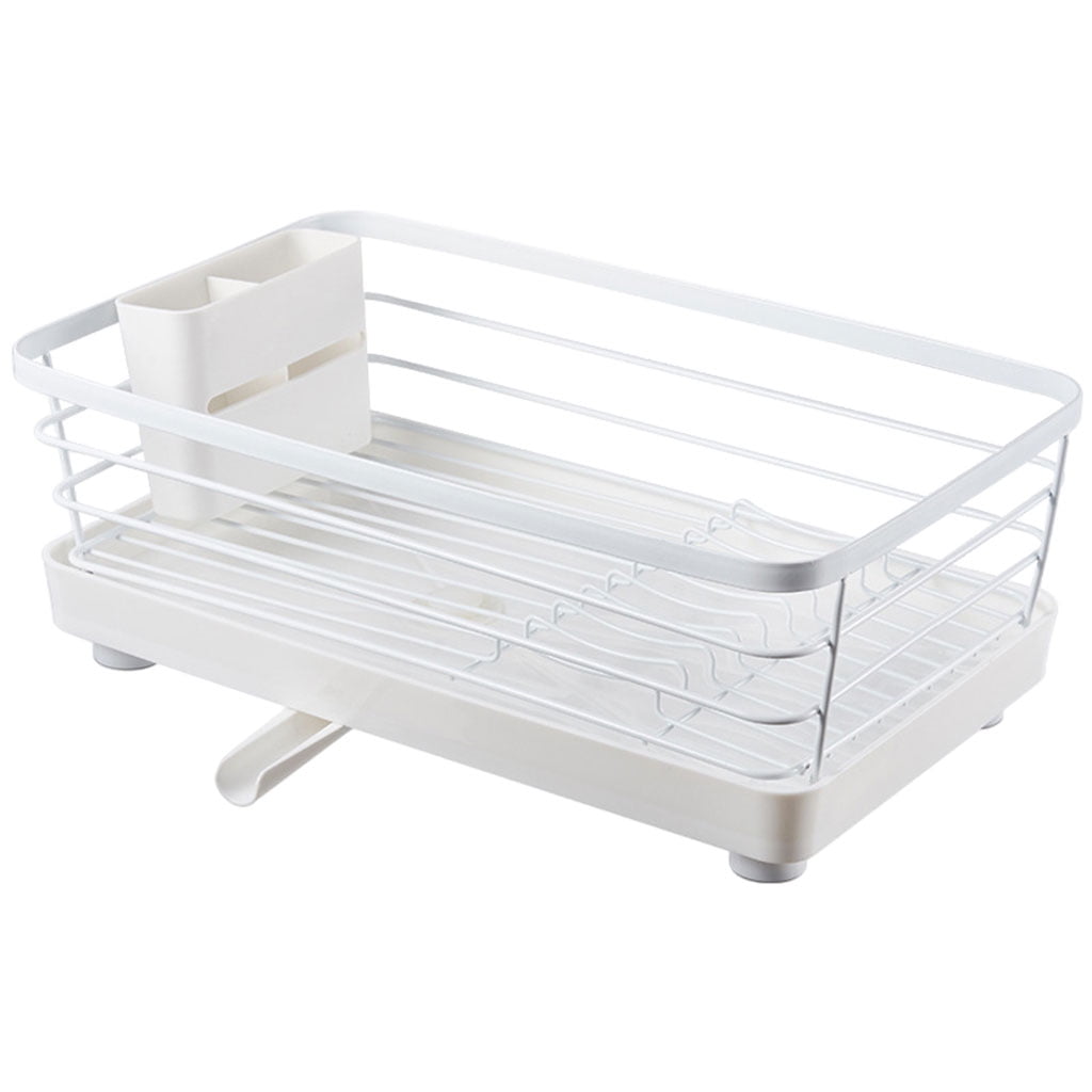 Dish Drying Rack Drainer Sink Chopsticks Bowl Rack Removable Space-Saving Non-Slip Multifuctional Shelf Kitchen Accessories for Countertop 39.5x23.5x14.5cm