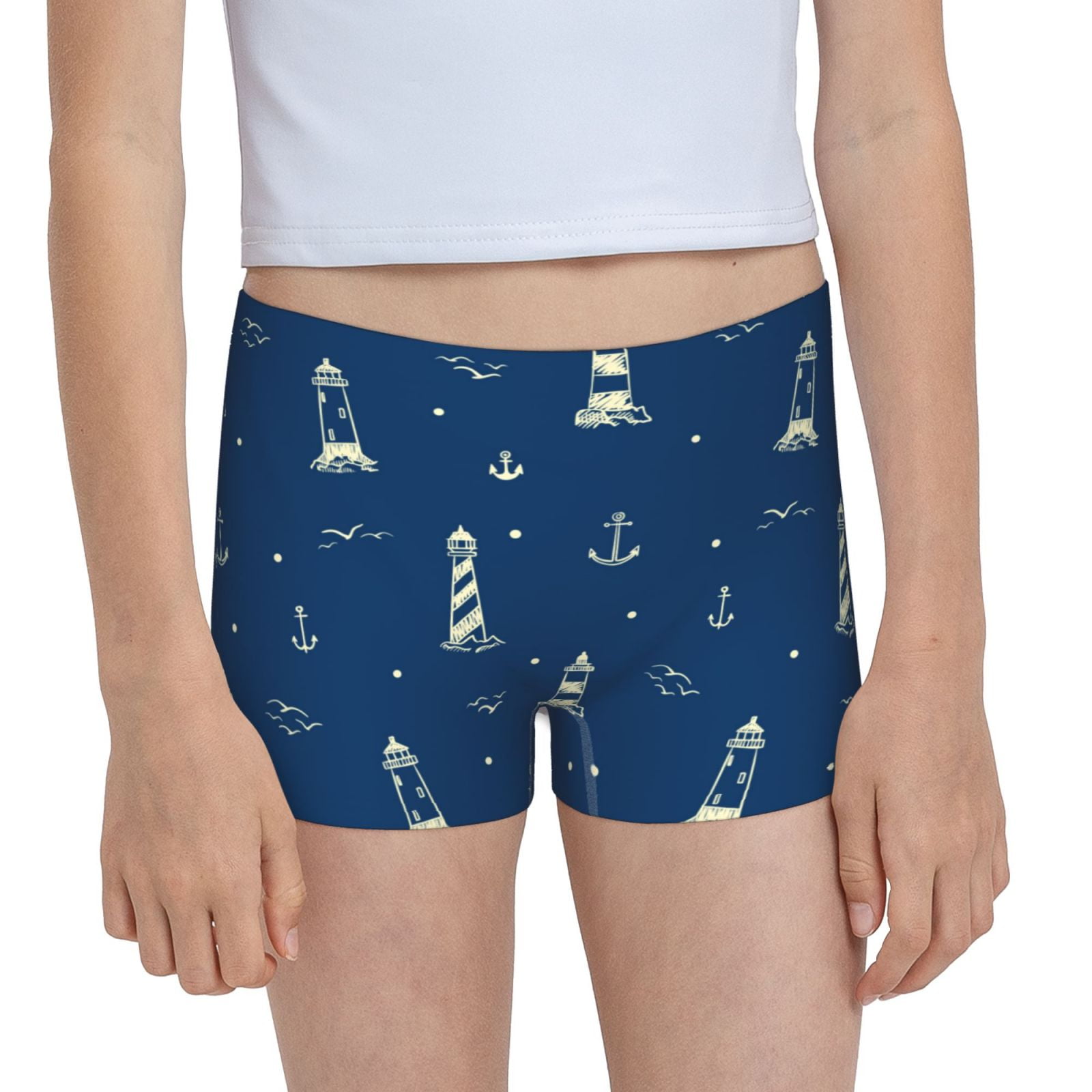 Easygdp Lighthouses and Anchors Girls Hipster Cotton Underwear Little