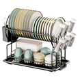 thumbnail image 1 of Dish Drying Rack, Elemore Home 2-Tier Dish Racks for Kitchen Counter with Drainboard, 1 of 6