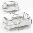 thumbnail image 1 of Dish Drying Rack - Expandable Dish Rack for Kitchen Counter, Rust-Resistant Dish Drainer with Utensil Holder and Raised Guardrail, Kitchen Organizer for Cup and Bottle (White), 1 of 5