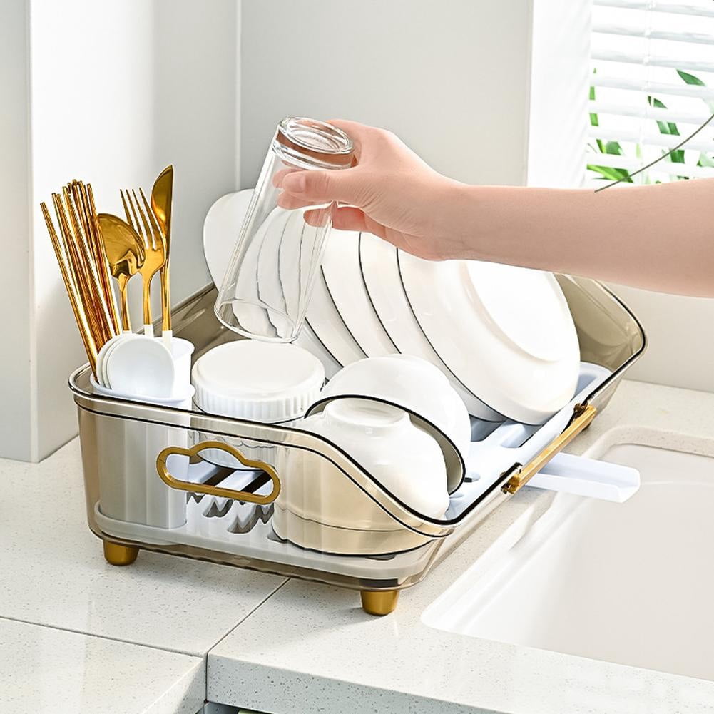 Dish Drying Rack for Kitchen Counter,Large Capacity Dish Rack with With ...