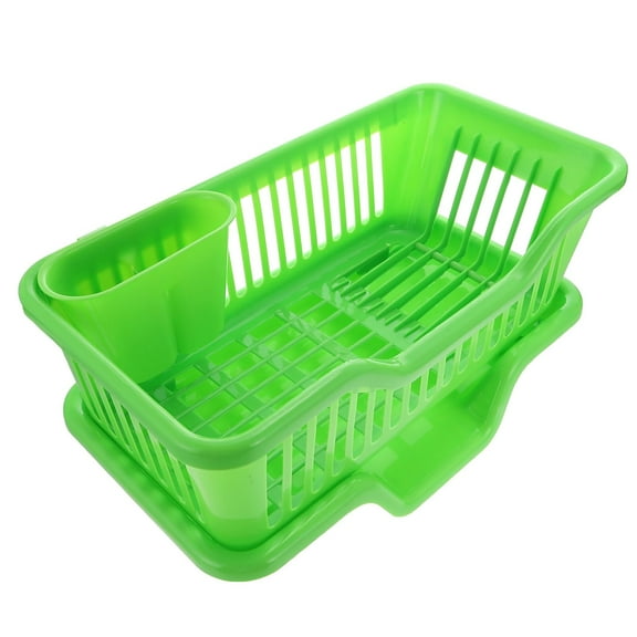Dish Drying Rack for Kitchen Counter - Large Dish Rack with Drainboard, Rustproof Dish Drainer with Utensil Holder for Sink Plastic Bowl Rack for Storage Single Layer Bowl Rack