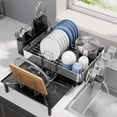 thumbnail image 1 of Dish Drying Rack for Kitchen Counter - Stainless Steel Dish Drainer with Drain Board, Removable Utensil Holder, Rust-Proof Plate, Non-Slip Feet, Large Capacity for 10 Plates 6 Bowls 4 Cups, 1 of 3