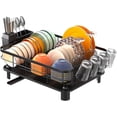 thumbnail image 1 of Dish Drying Rack,Large Dish Rack for Kitchen Counter,Dish Drainer with Removable Cutlery Holder Swivel Drainage Spout, Anti-Rust Dish Plate Rack, 1 of 7