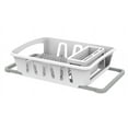 thumbnail image 1 of Mainstays Expandable Kitchen Dish Drying Rack with Utensil Holder, Countertop Dish Drainer Rack for Plates, Cups and Kitchen Sink Organization, White, 1 of 5