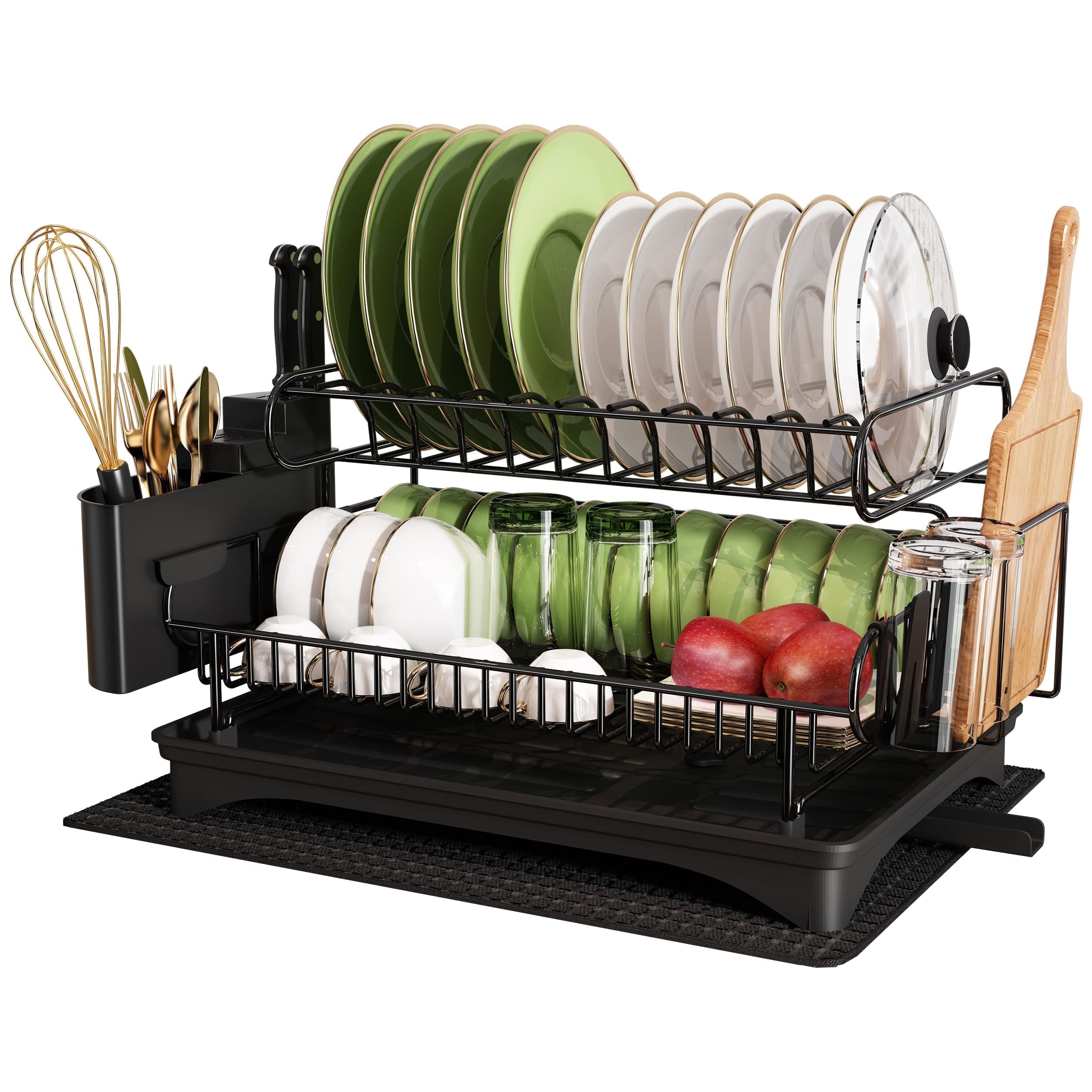 Mimifly Stainless Steel Dish Drainer Plate Rack, Extendable Dish Drying  Rack Basket for Fruits Vegetables Pots Bowls Plates and Kitchen Utensils 