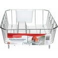 thumbnail image 1 of Dish Drying Rack, Rubbermaid Dish Rack with Utensil Holder for Kitchen Countertop, Large, Chrome, 1 of 5