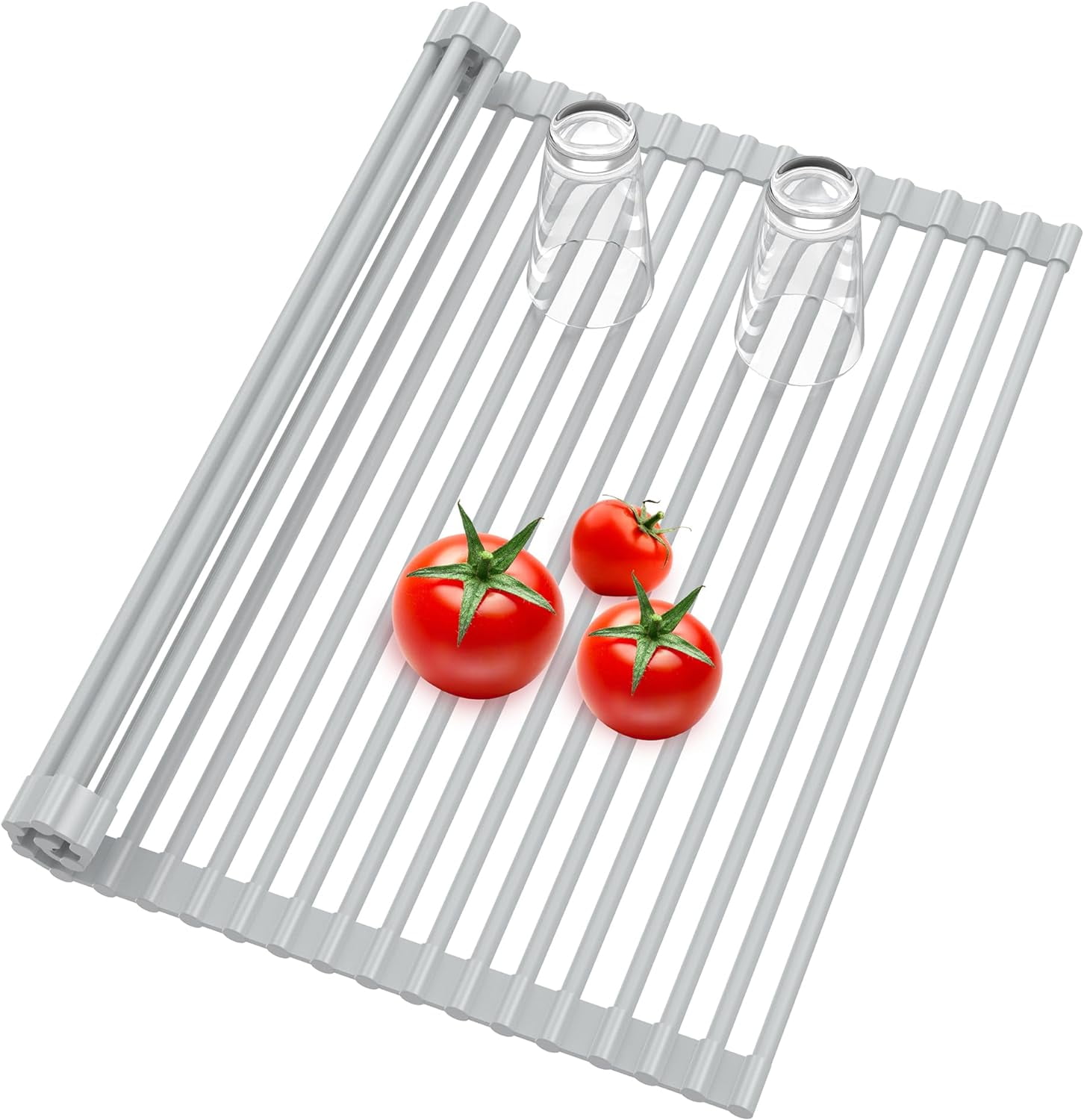 Dish Drying Rack, Silicone Wrapped Over The Sink Multipurpose Foldable ...