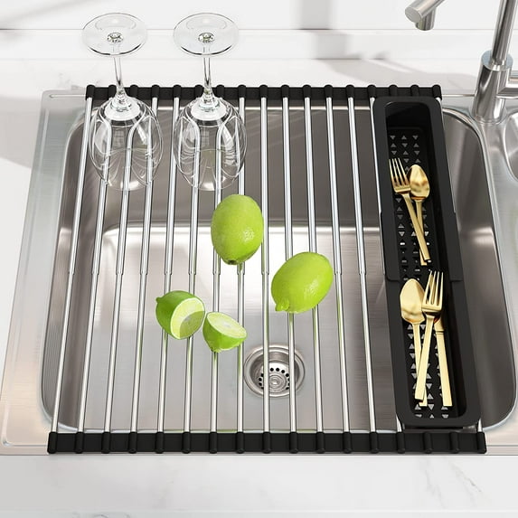 Dish Drying Rack in Sink, Expandable Stainless Steel Dish Drainers for ...