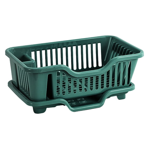 Dish Drying Rack for Small Kitchen Counter with Utensil Holder, Space Saving, Quick Drainage Dish Rack, Compact Dish Drainer Organizer for Home Kitchen, 16.110.67.1 Inch,Army Green