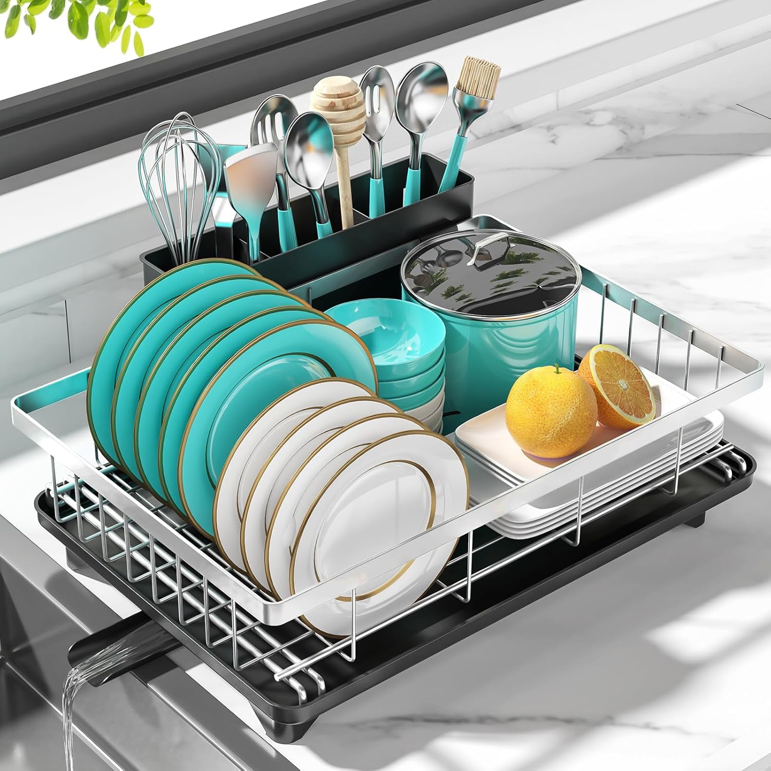Dish Drying Rack Space-Saving Dish Racks for Kitchen Counter with ...