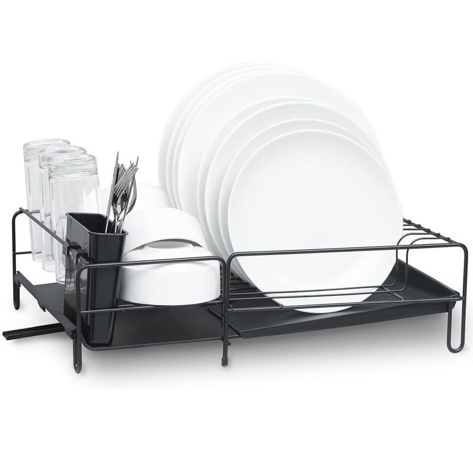 Dish Drying Rack,Space-Saving Kitchen Dish Drainer with Swivel Spout ...
