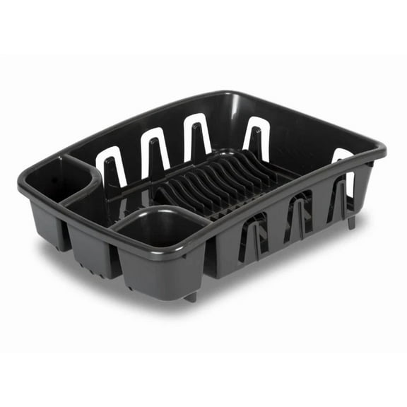 Dish Drying Rack, Sterilite Dish Rack With Self Draining Base, Black ? One Day