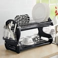 thumbnail image 1 of Dish Drying Rack, UWR-Nite 2 Tier Dish Rack with Utensil Holder, Cutting Board Holder and Dish Drainer for Kitchen Counter Top, Dish Dryer Black, 1 of 7