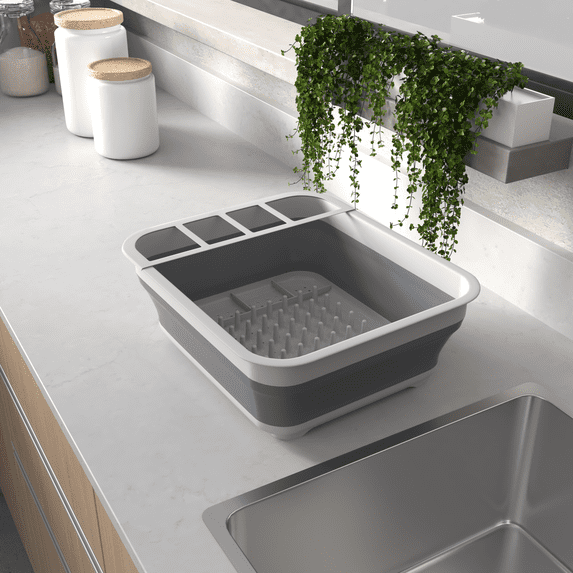 Dish Drying Rack White And Grey