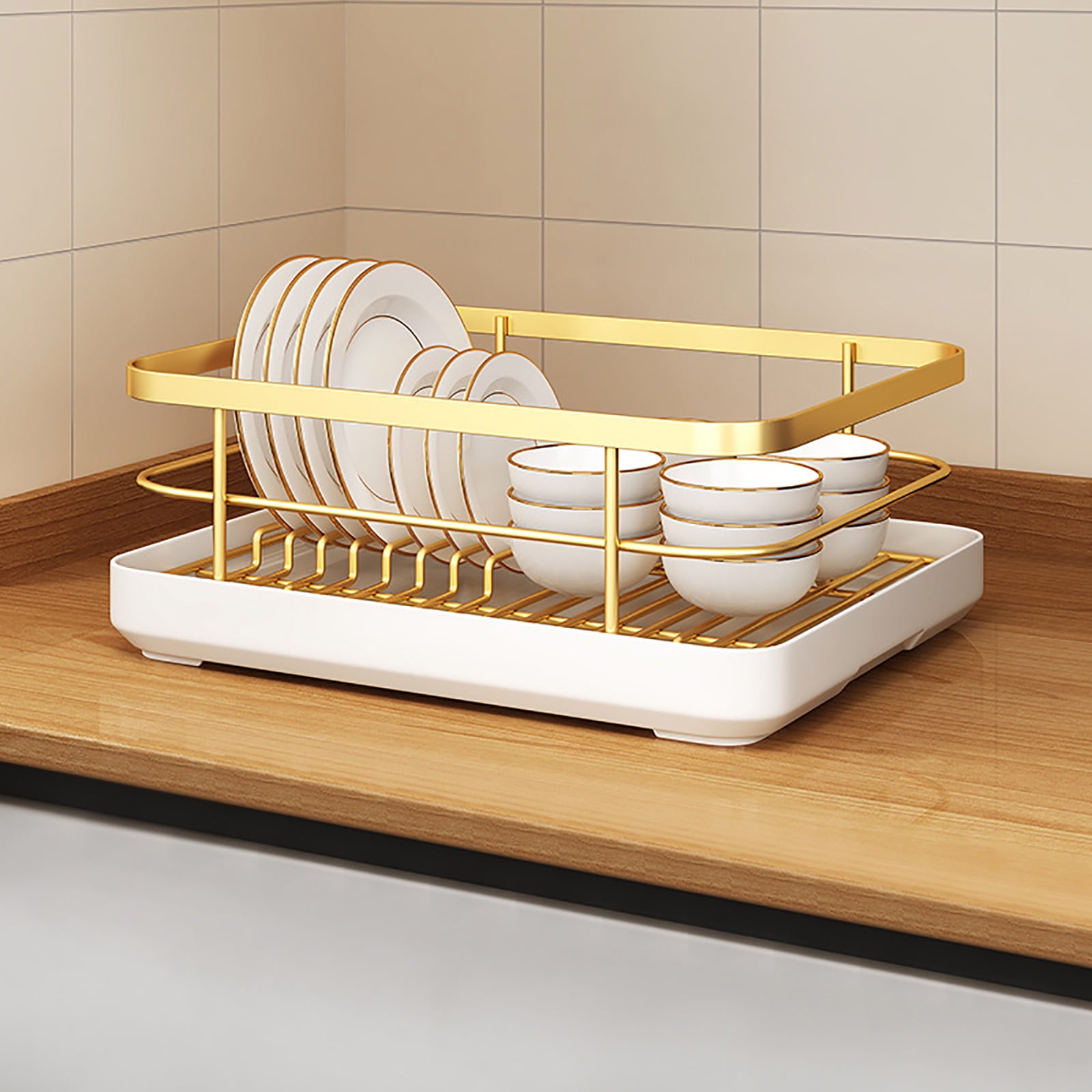 Dish Drying Rack With Drainboard Large Capacity Single Layer Drainer ...