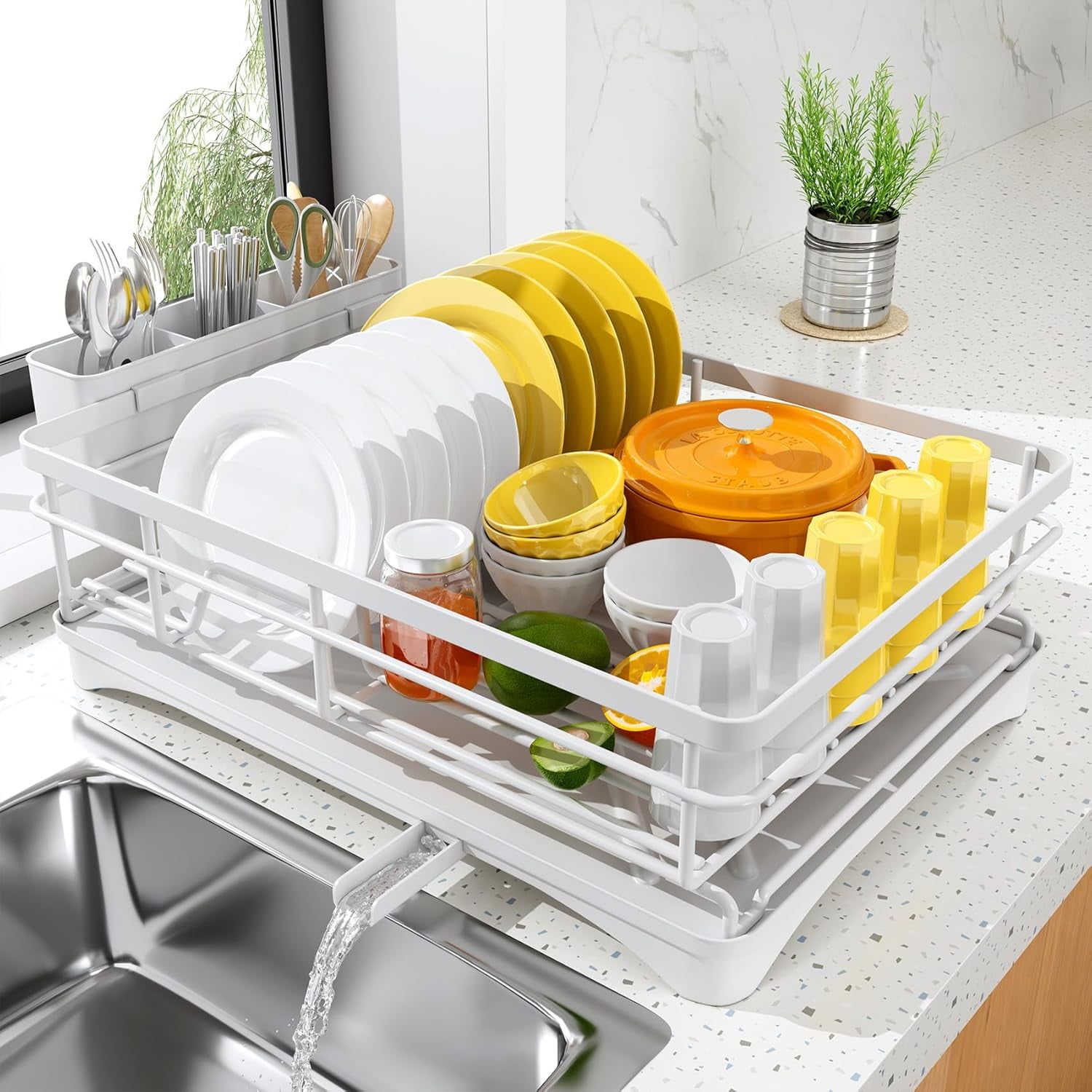 Dish Rack Extra Large Dish Drying Rack With Drainboard Rustproof