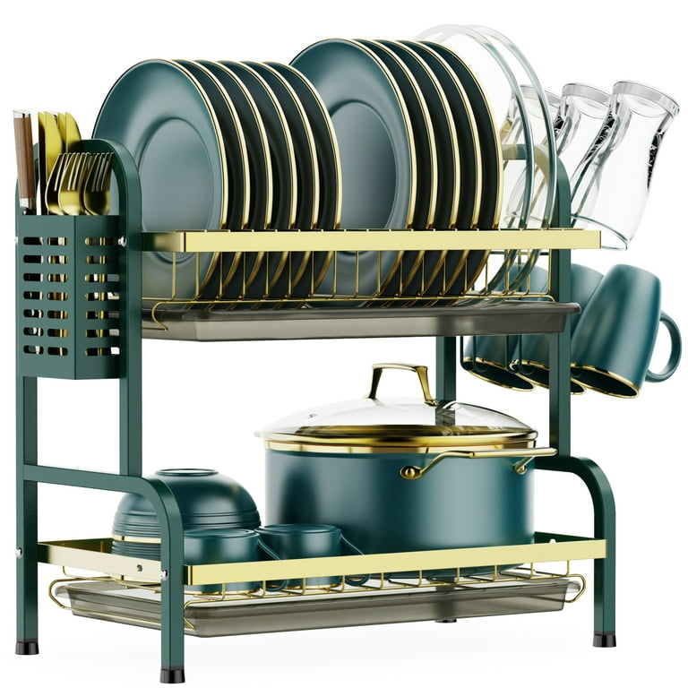 https://i5.walmartimages.com/seo/Dish-Drying-Rack-iSPECLE-2-Tier-Dish-Racks-with-Water-Tray-Cup-Utensil-Holder-for-Kitchen-Home-Dark-Green_7e94b3c0-02f2-4a48-bde4-069983c2c921.19553245313770ef9aadb66b0d7ad0de.jpeg?odnHeight=768&odnWidth=768&odnBg=FFFFFF