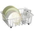 thumbnail image 1 of Dish Drying Rack in-Sink, 304 Stainless Steel Dish Drainer with Stainless Steel Silverware Holder Over Inside Sink-Adjustable, 1 of 6
