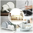 thumbnail image 1 of Dish Drying Rack with Integrated ABS Cutlery Drainer and Utensil Holder Efficient Kitchen Counter Organizer for Dishes Spoons Forks Chopsticks, 1 of 3