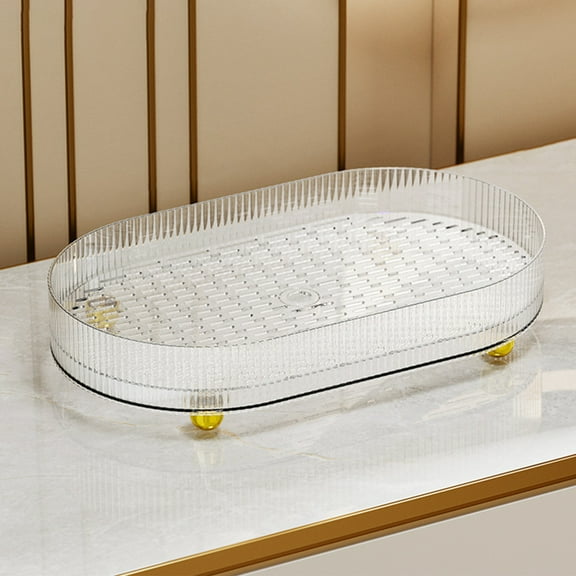 Dish Drying Tray 15x8.8 in | Non-Slip PET+ABS Drip Mat for Kitchen Countertop, Coffee & Tea Cups, Fruit Drainer, Removable Easy-Clean Design | Green Clear