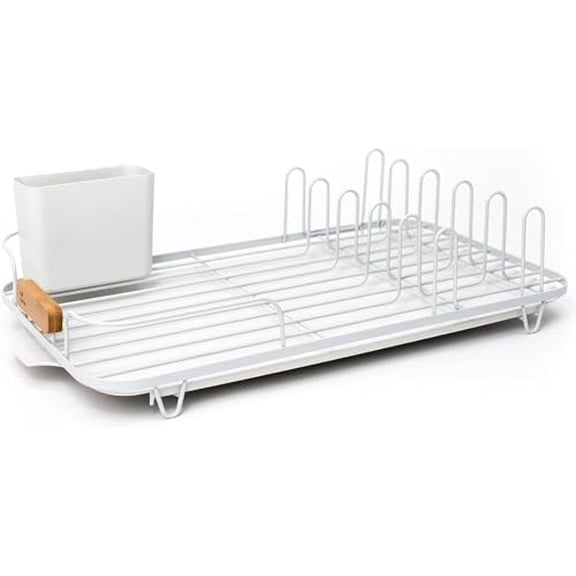 Dish Jockey Extra Large Dish Drying Rack Space Saving Drying Rack for Kitchen Counter Stainless Steel and Recycled Plastic Drainer with Holders for Plates, Cutlery, Pots and Pans