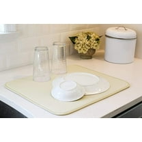 Dish Mat Absorbent, Reversible, Microfiber,Dish Drying Mat for Kitchen,Machine Washable Farmhouse Dishes Drainer for Countertop Fast Drying, Red Drying Mat 16 X 18 Inch