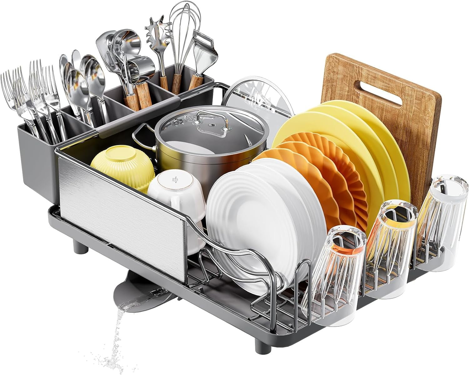 Dish Rack, 304 Stainless Steel Dish Drying Rack for Kitchen Counter