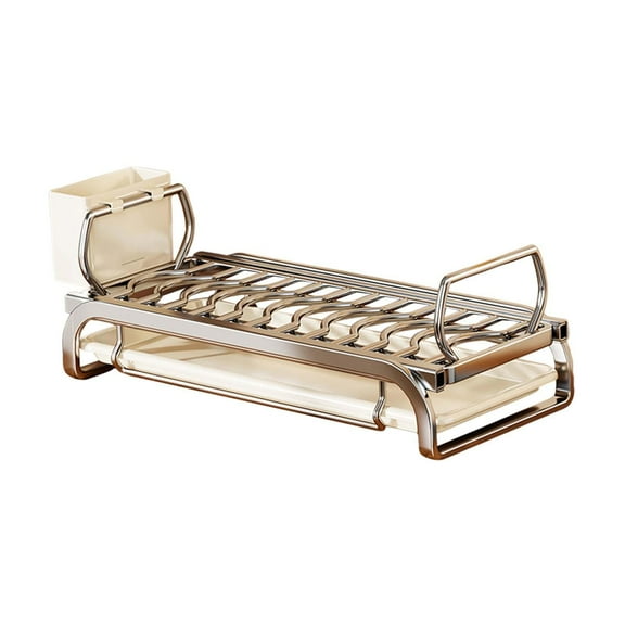 Dish Rack Dish Drainer Bowl Organizer Stainless Steel Construction for Kitchen Countertop Storage