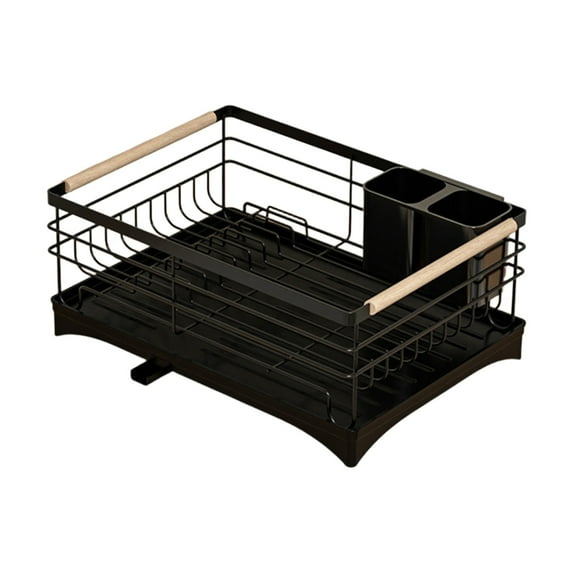 Dish Rack Kitchen Countertop Draining Bowl Rack Iron Material Waterproof Dishes Chopsticks Cups Large Capacity Storage Shelve