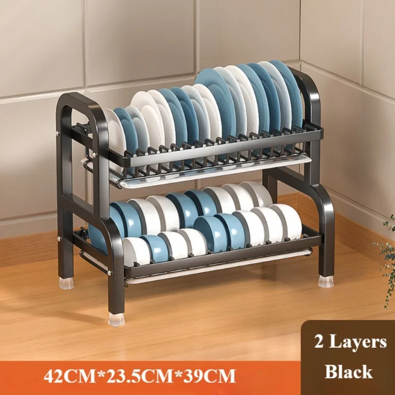 Dish Rack Multi Layer Kitchen Drainboard Set Organizer Large Rust-Proof ...