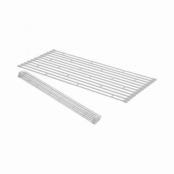 Dish Rack Over Sink Dish Drainer Rack Draining Rack Dish Drying Rack Cutlery Drainer Small Metal Drain Curtain Iron Art Foldable (white,42cmX26cmX0.8cm)