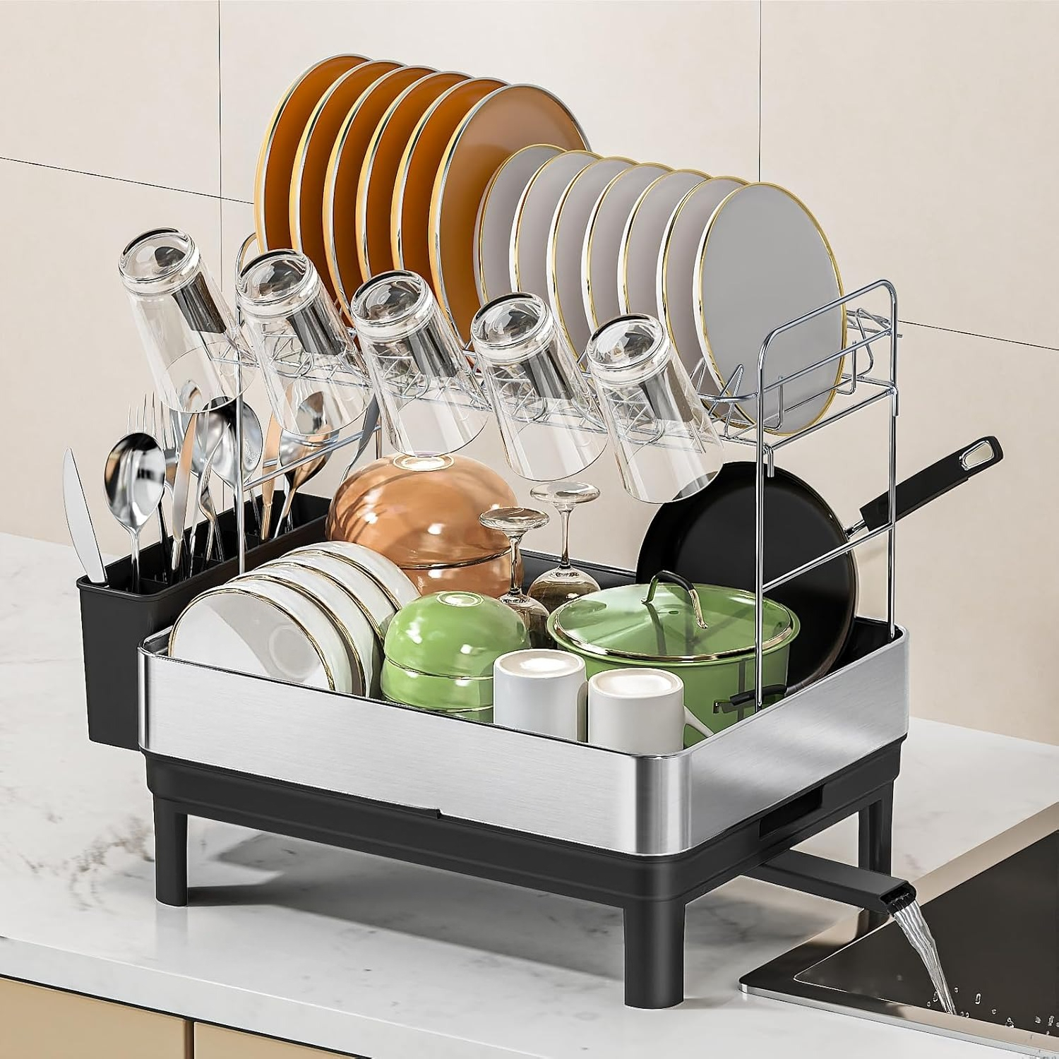 Dish Racks, Thicker Premium Dish Drying Rack for Kitchen Counter ...