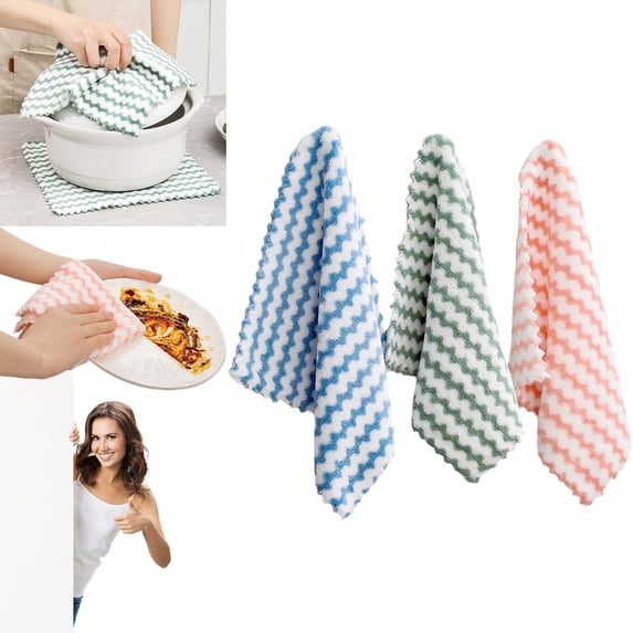 Dish Rags for Washing Dishes,Kitchen Cleaning Cloths,Microfiber Kitchen Towels,10" X 10" Lint Free Cloths Microfiber Cleaning Rags Reusable Washcloths for Furniture,Car,Tea,Bowl(Random)