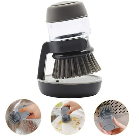 Dish Scrub Brush Kitchen Scrubber Washing Brush with Soap Dispenser for Cleaning Pan,Pot,Sink