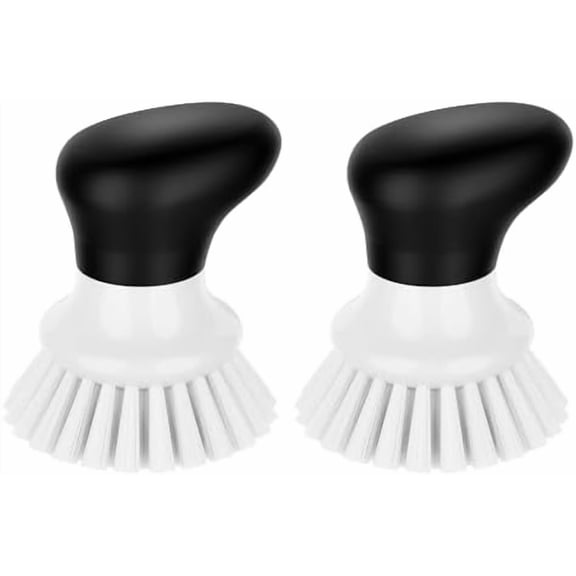 Dish Scrub Brush, Palm Brush Dish Scrubber with Ergonomic Grip, Kitchen Brushes for Dishes, White, Pack of 2