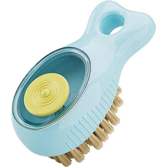 Dish Scrubber Brush with Handle, Soap Dispensing Dish Brush, Non-Slip Grip Kitchen Brush, Cleaning Scraper Tool, Grill Brush for Grates, Pot Pan Cleaner, Heavy Duty Scourer for Oven Frying Pans