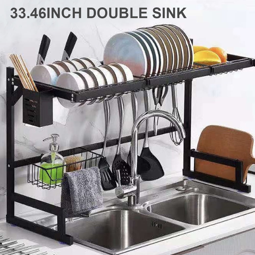 Dish Self Over the Sink Dish Racks for Kitchen Counter 2 Tier Full