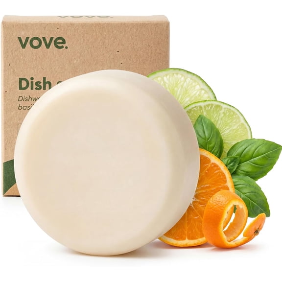 Dish Soap Bar, Coastal Citrus Mint, Mandarin, Spearmint, Cypress & Bergamot Oils, Coconut Cleanser, Plant-Based Solid Dish Soap, Plastic-Free Kitchen Cleaner, FSC-Certified Packaging, 1 Bar