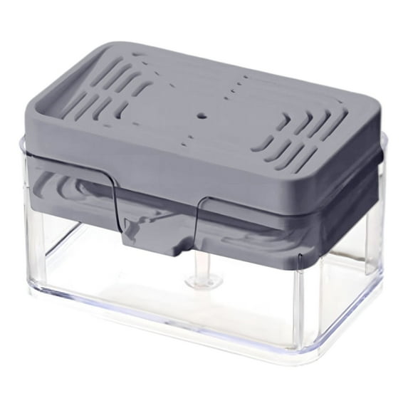 Dish Soap Dispenser, Ongmies S&T Dish Soap Dispenser and Sponge Holder for Kitchen with Enhanced Features Sponge Included 13 Ounces White, Grey