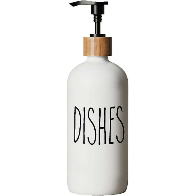 Dish Soap Dispenser for Kitchen Sink.Glass Hand Soap Dispenser, Modern