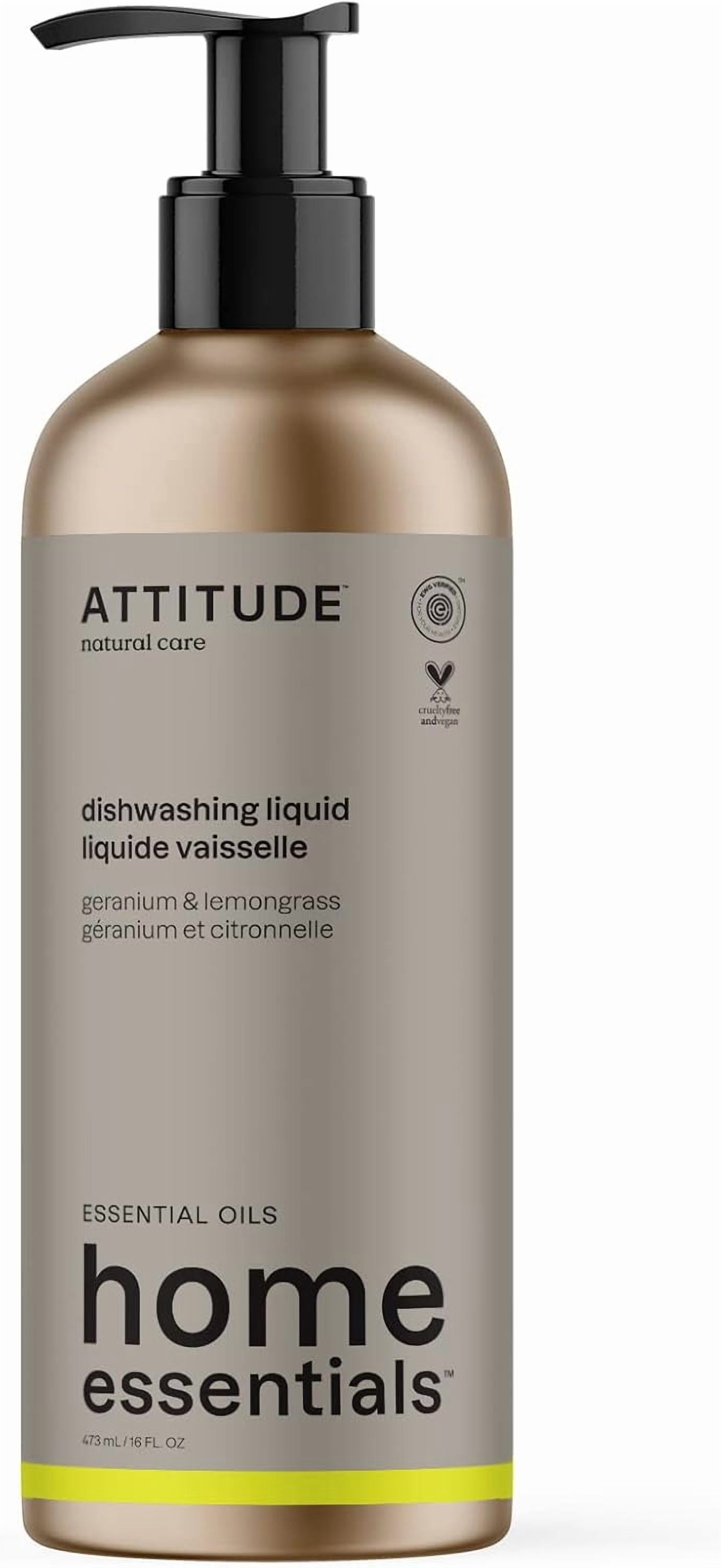 Dish Soap, EWG Verified, Plant and Mineral-Based Ingredients, Vegan and Cruelty-free Household Products, Geranium and Lemongrass, 16 Fl Oz